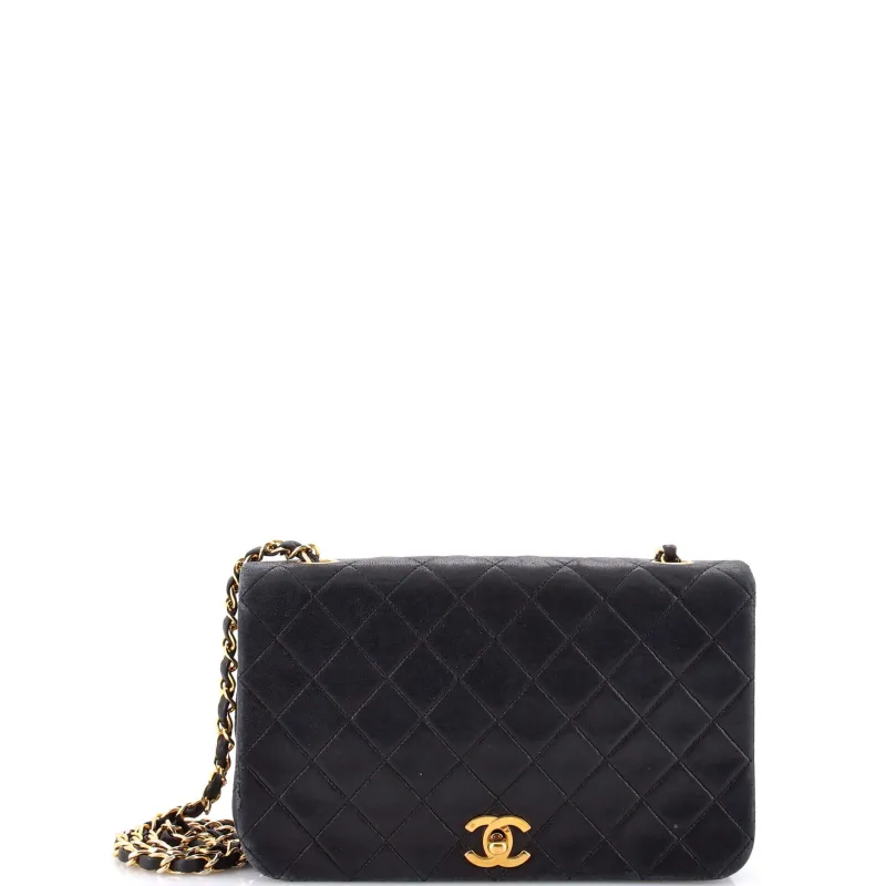 Vintage Full Flap Bag Quilted Lambskin Medium made by Chanel