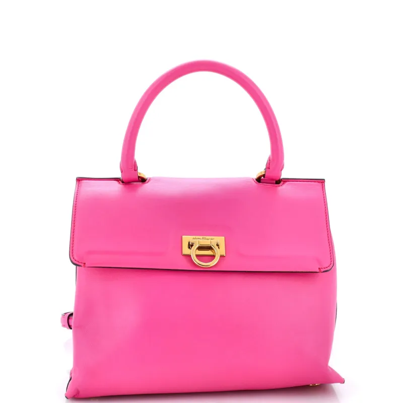Trifolio Top Handle Bag Leather Small made by Salvatore Ferragamo
