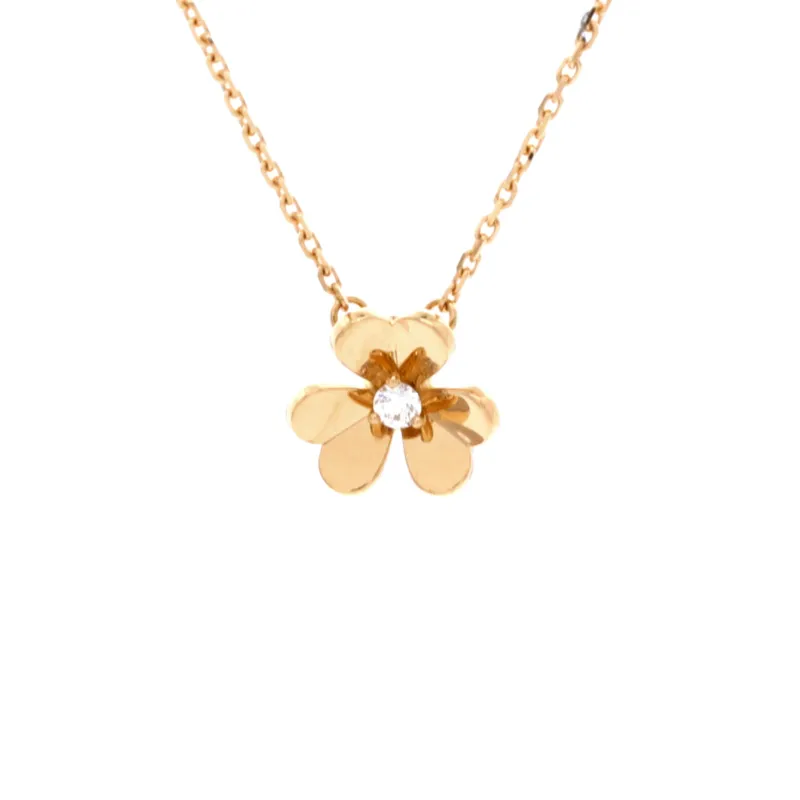 Frivole Pendant Necklace 18K Yellow Gold and Diamond Mini made by Van Cleef & Arpels