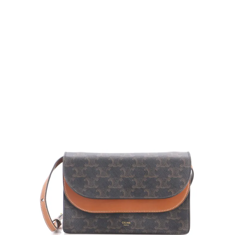 Wallet on Strap Triomphe Coated Canvas made by Celine