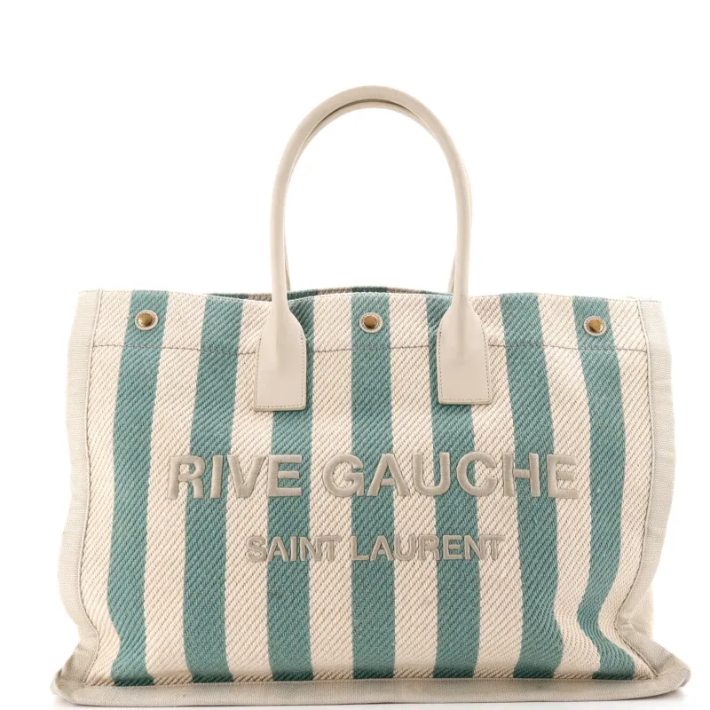 Rive Gauche Shopper Tote Striped Canvas Large made by Yves Saint Laurent