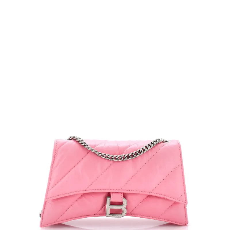 Crush Chain Flap Bag Quilted Crushed Calfskin Small made by Balenciaga
