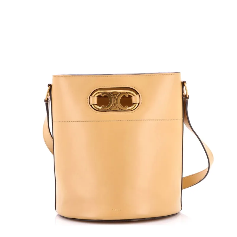 Maillon Triomphe Bucket Bag Leather Medium made by Celine