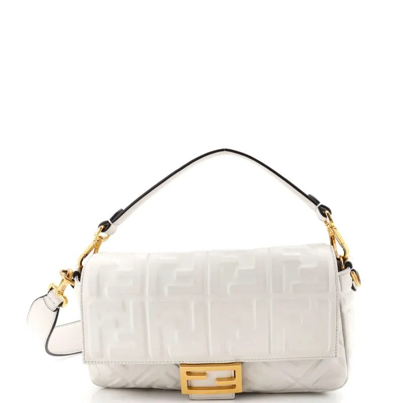 Baguette NM Bag Zucca Embossed Leather Medium made by Fendi