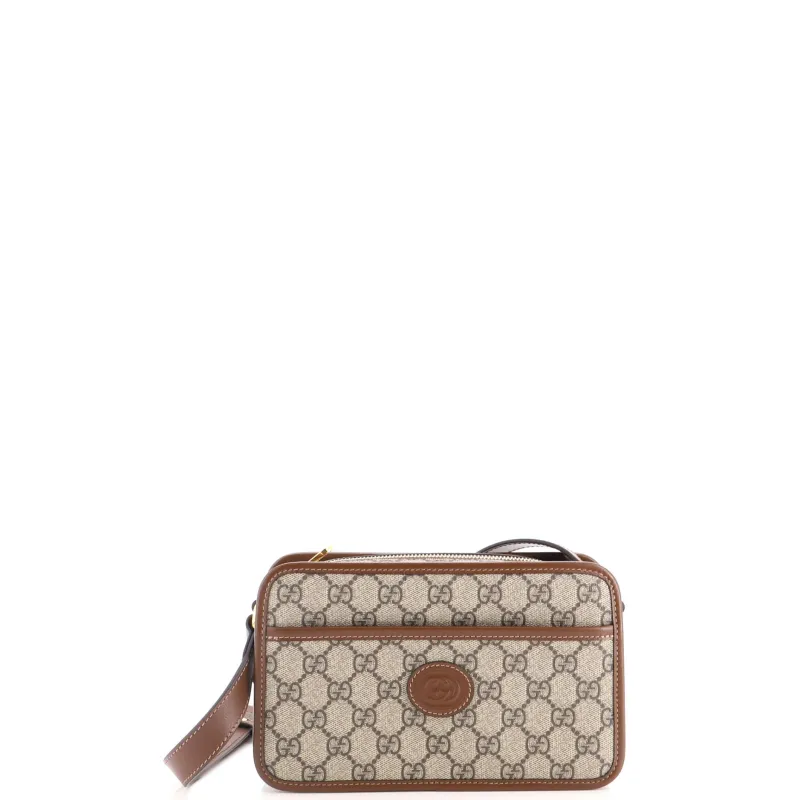Interlocking G Patch Camera Bag GG Coated Canvas Mini made by Gucci