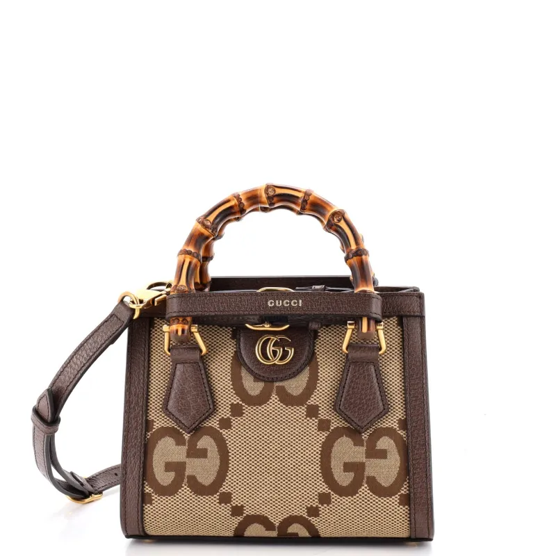 Diana NM Bamboo Handle Tote Jumbo GG Canvas Mini made by Gucci