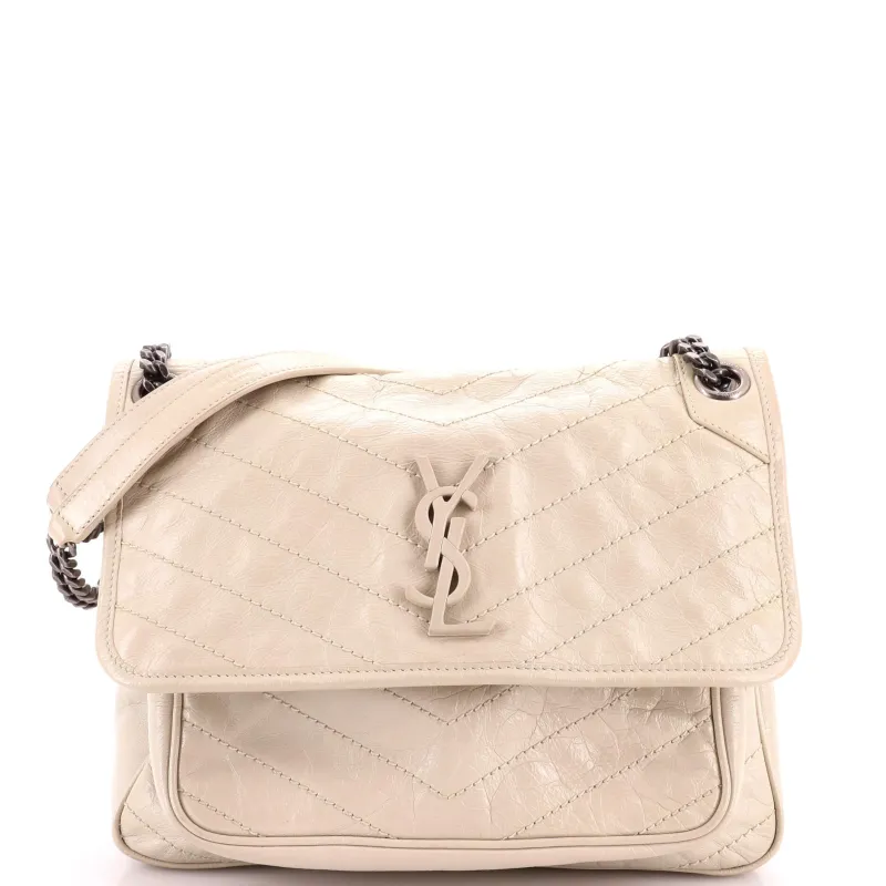 Niki Chain Flap Bag Matelasse Chevron Leather Medium made by Yves Saint Laurent