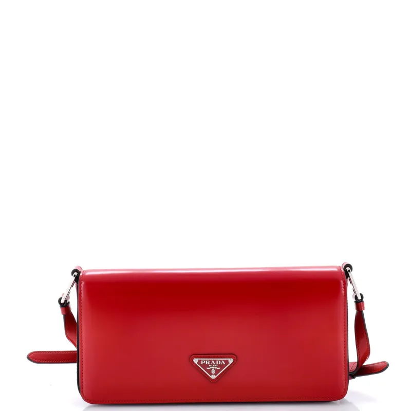 Femme Flap Shoulder Bag Spazzolato Leather made by Prada