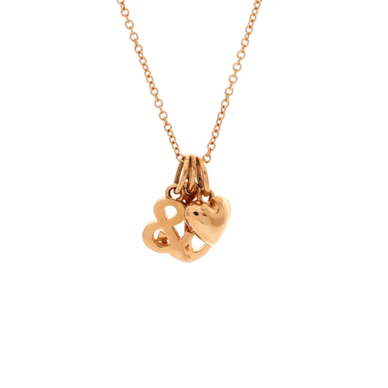 Tiffany & Heart and Anchor Pendant Necklace 18K Rose Gold made by Tiffany & Co.