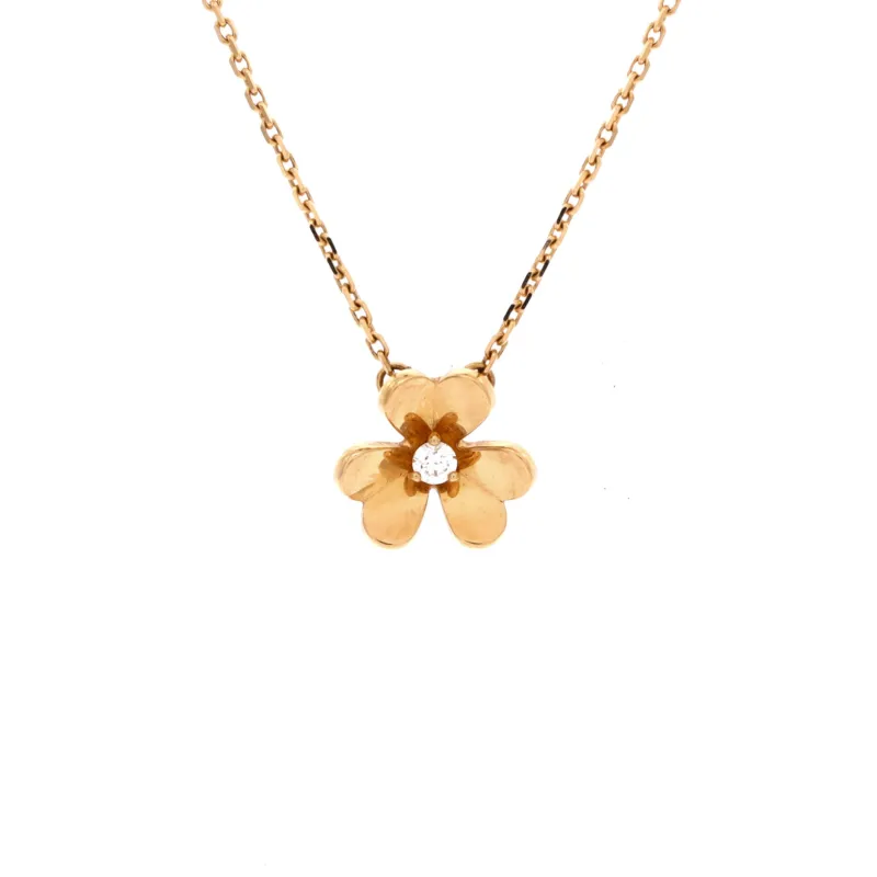 Frivole Pendant Necklace 18K Yellow Gold and Diamond Mini made by Van Cleef & Arpels