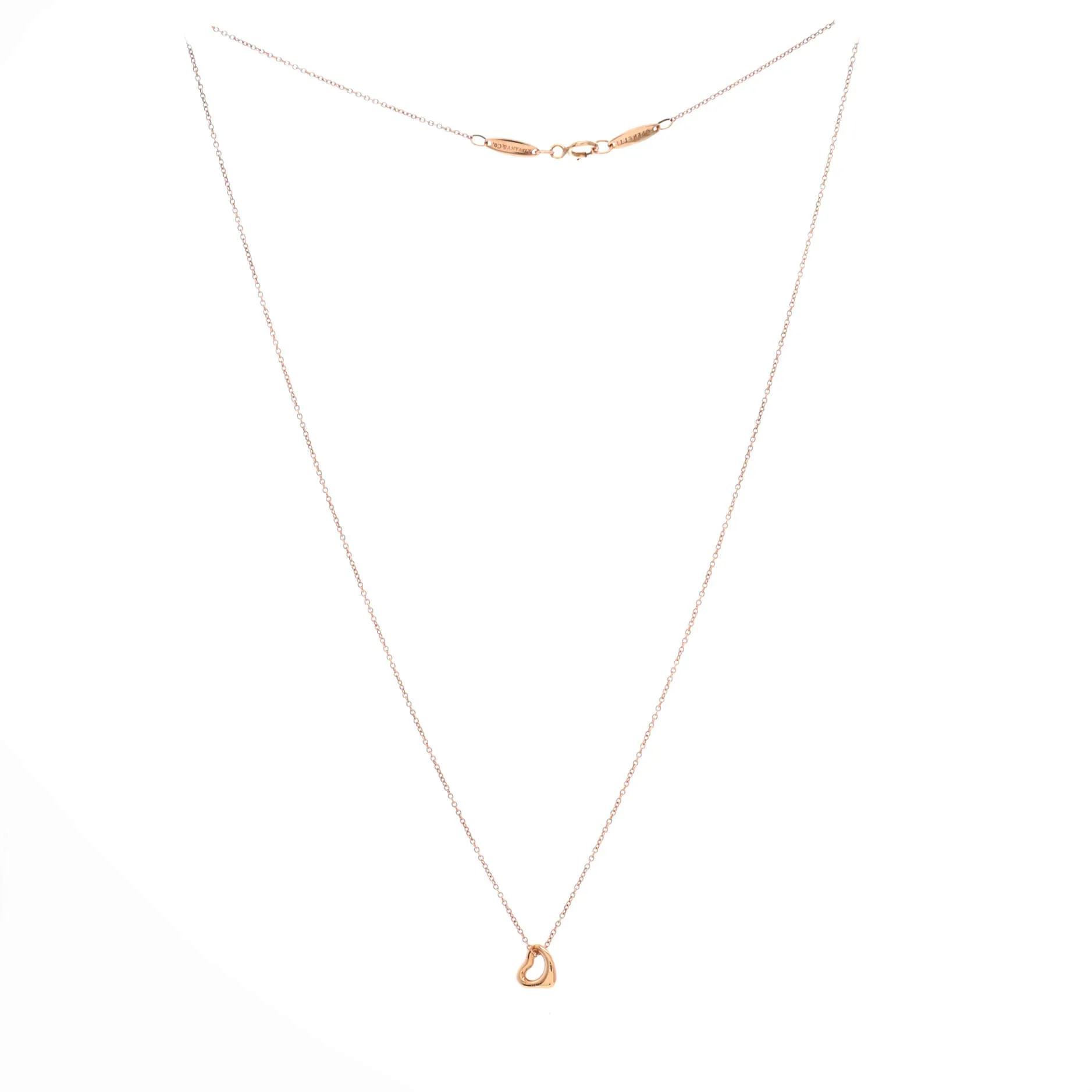 Elsa Peretti Open Heart Pendant Necklace 18K Rose Gold 7mm sold by Zulily product image thumbnail 3