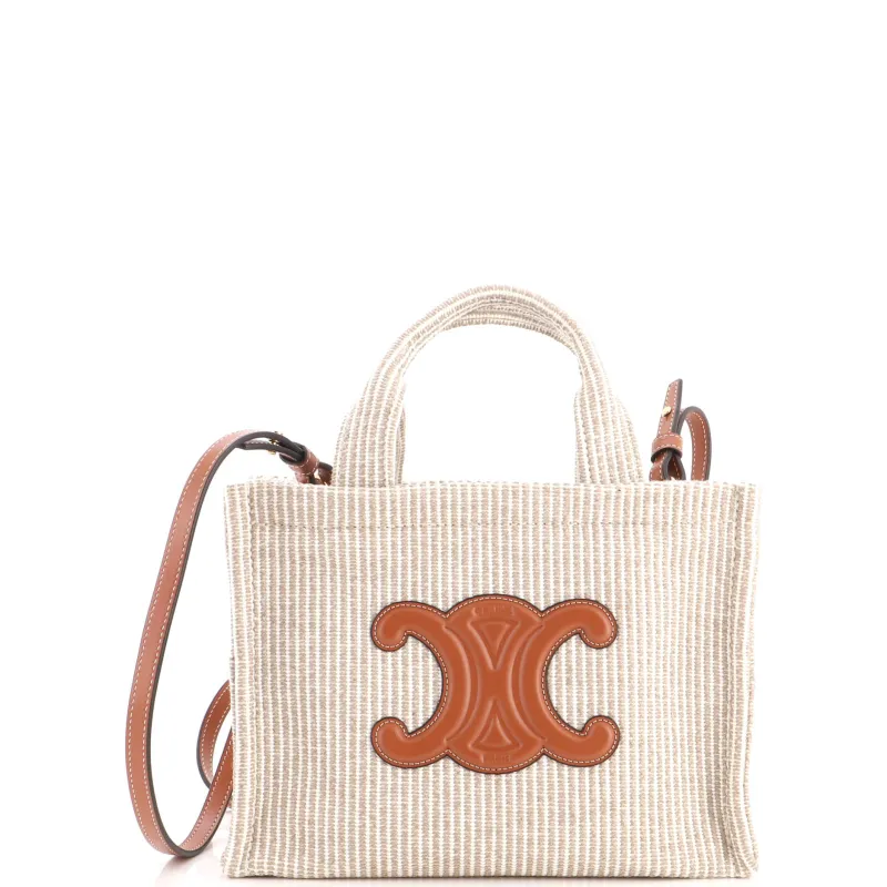 Cabas Thais Tote Triomphe Striped Canvas Small made by Celine
