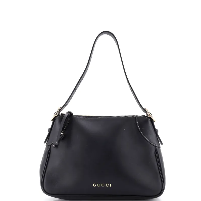 Emblem Shoulder Bag Leather Medium made by Gucci
