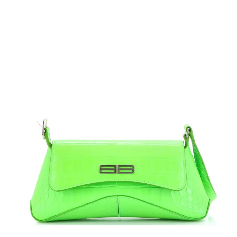 XX Flap Street Shoulder Bag Crocodile Embossed Leather Medium made by Balenciaga