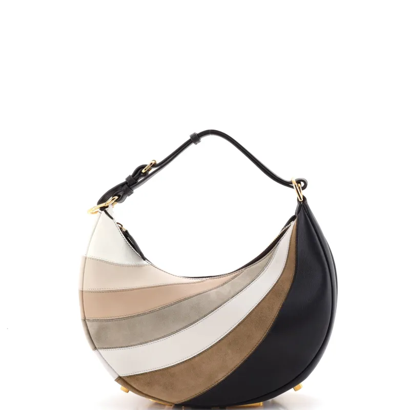 Fendigraphy Bag Striped Leather and Suede Small made by Fendi