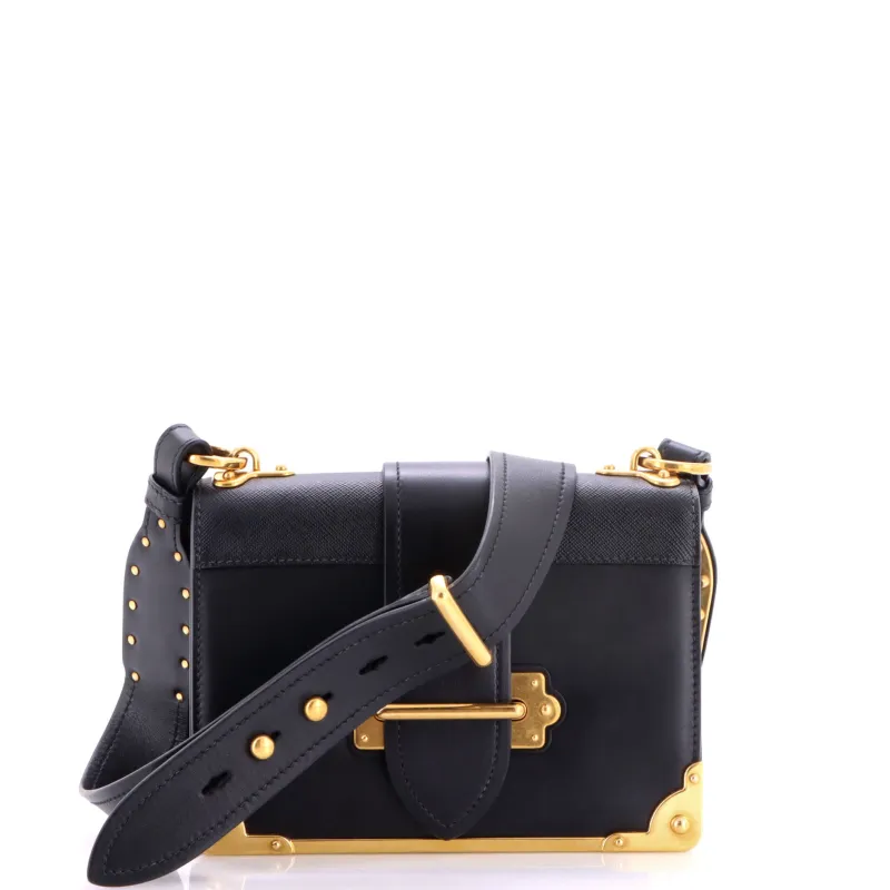 Cahier Crossbody Bag Leather and Saffiano Leather Small made by Prada
