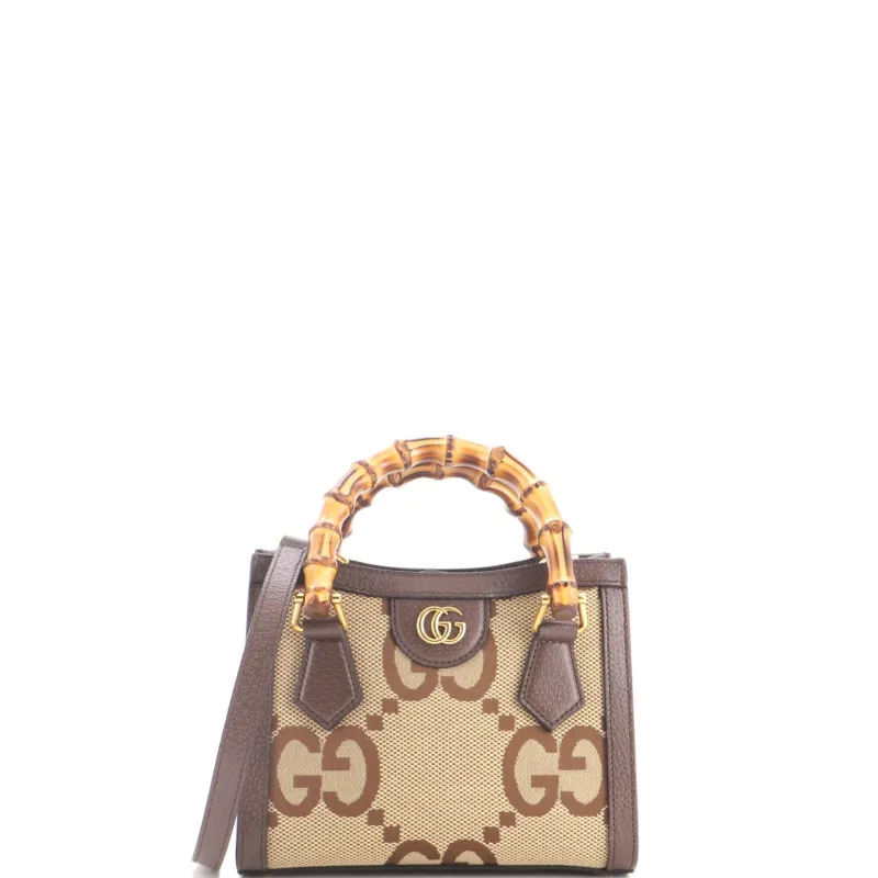Diana NM Bamboo Handle Tote Jumbo GG Canvas Mini made by Gucci