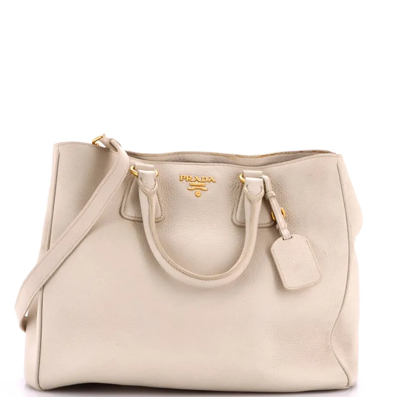 Convertible Shopper Tote Vitello Daino Large made by Prada
