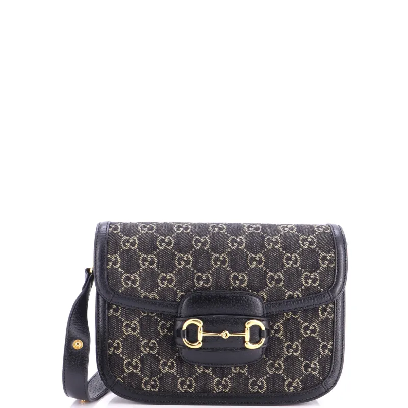 Horsebit 1955 Shoulder Bag GG Denim Small made by Gucci