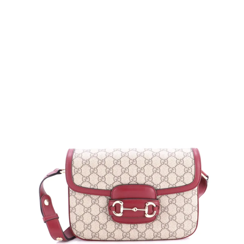 Horsebit 1955 Soft Shoulder Bag GG Coated Canvas with Leather Small made by Gucci