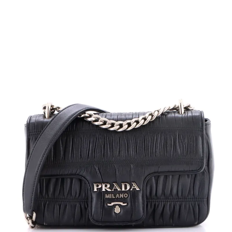 Chain Flap Shoulder Bag Nappa Gaufre Small made by Prada