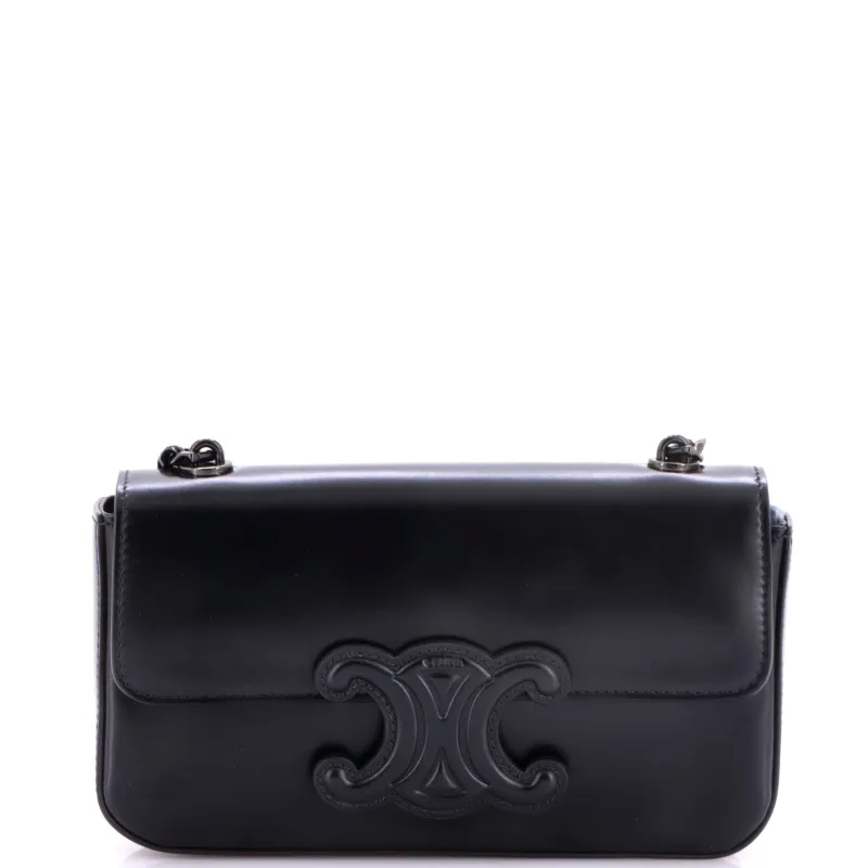 Triomphe Chain Shoulder Bag Leather Small made by Celine