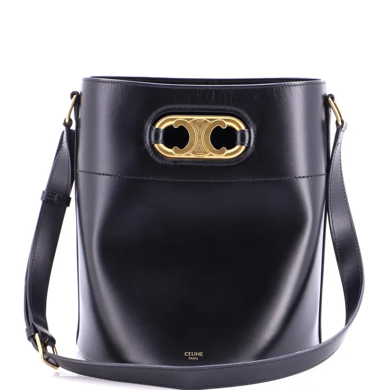 Maillon Triomphe Bucket Bag Leather Medium made by Celine