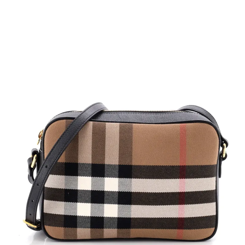 Camera Bag House Check Canvas Small made by Burberry