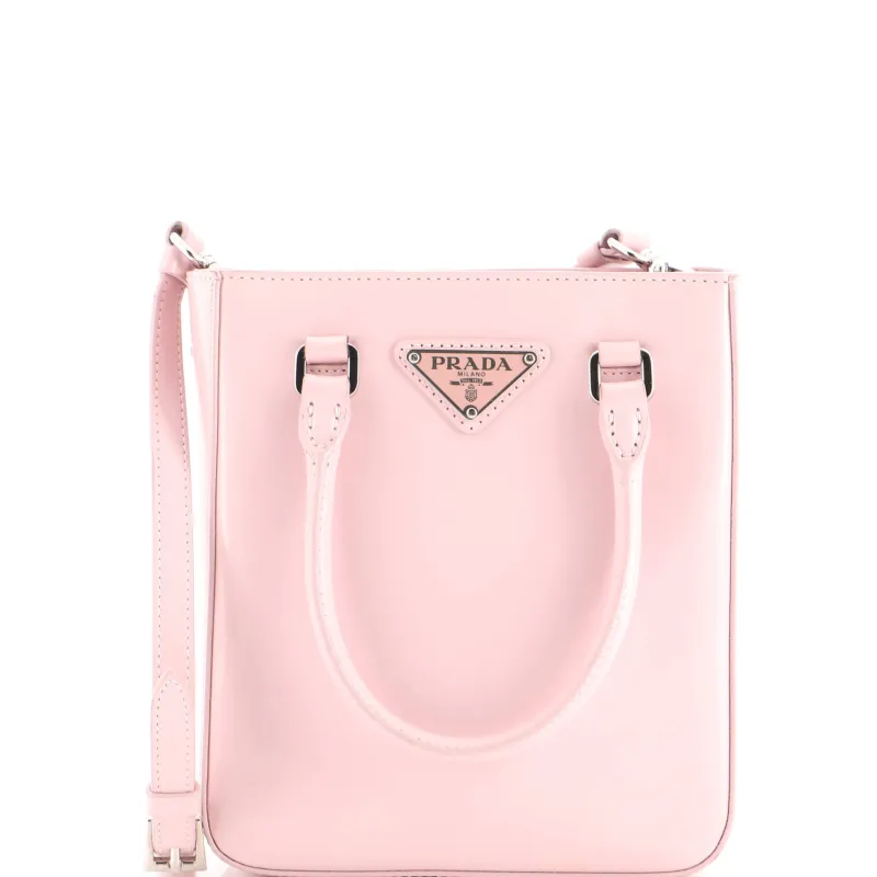 Convertible Tote Brushed Leather Small made by Prada