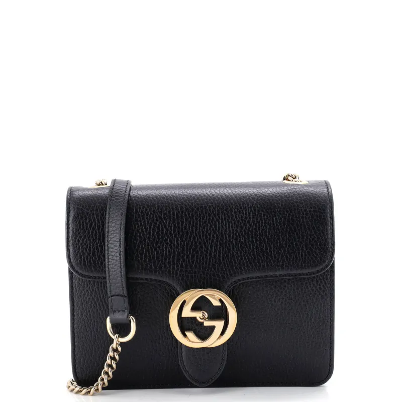 Interlocking Chain Crossbody Bag Leather Small made by Gucci