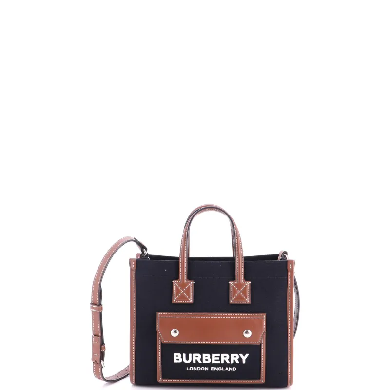 Freya Shopping Tote Canvas with Leather Mini made by Burberry