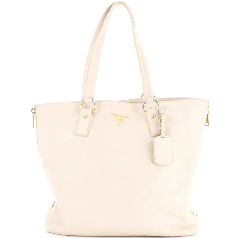 Side Zip Shopper Tote Vitello Daino Large made by Prada