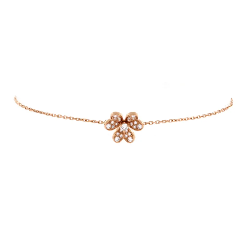 Frivole Bracelet 18K Rose Gold with Pave Diamonds Mini made by Van Cleef & Arpels