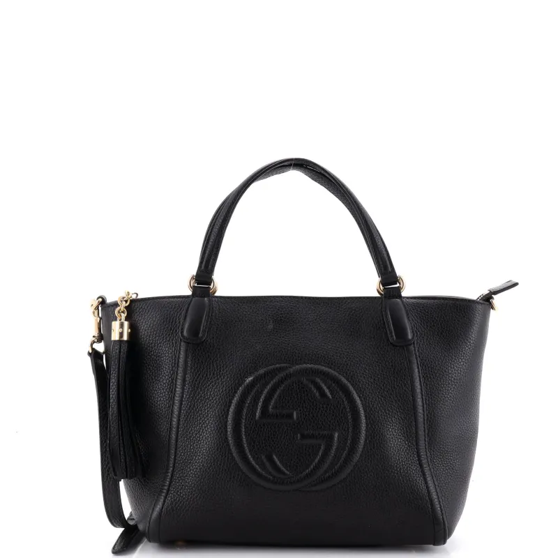 Soho Convertible Top Handle Bag Leather Small made by Gucci