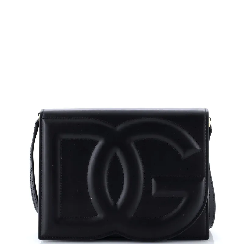 DG Logo Flap Shoulder Bag Leather Small made by Dolce & Gabanna