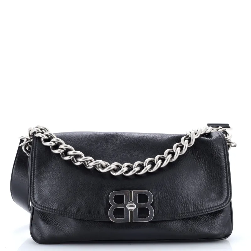 BB Soft Flap Bag Leather Medium made by Balenciaga