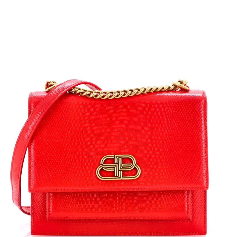 Sharp Shoulder Bag Lizard Embossed Leather Small made by Balenciaga
