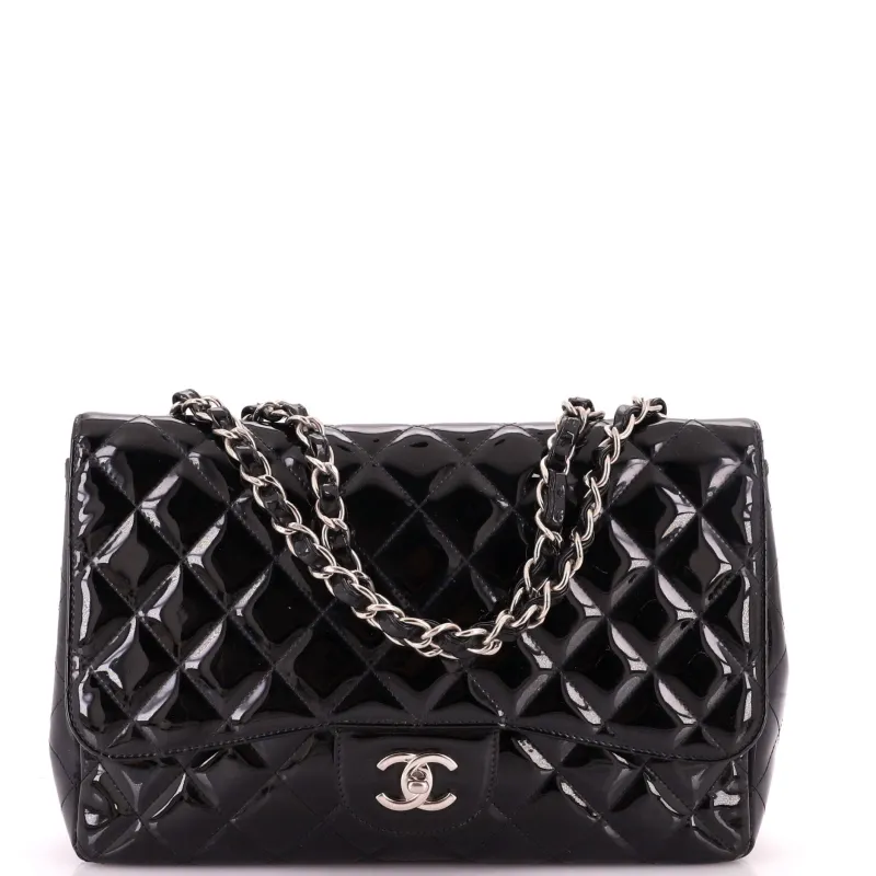 Classic Single Flap Bag Quilted Patent Jumbo made by Chanel