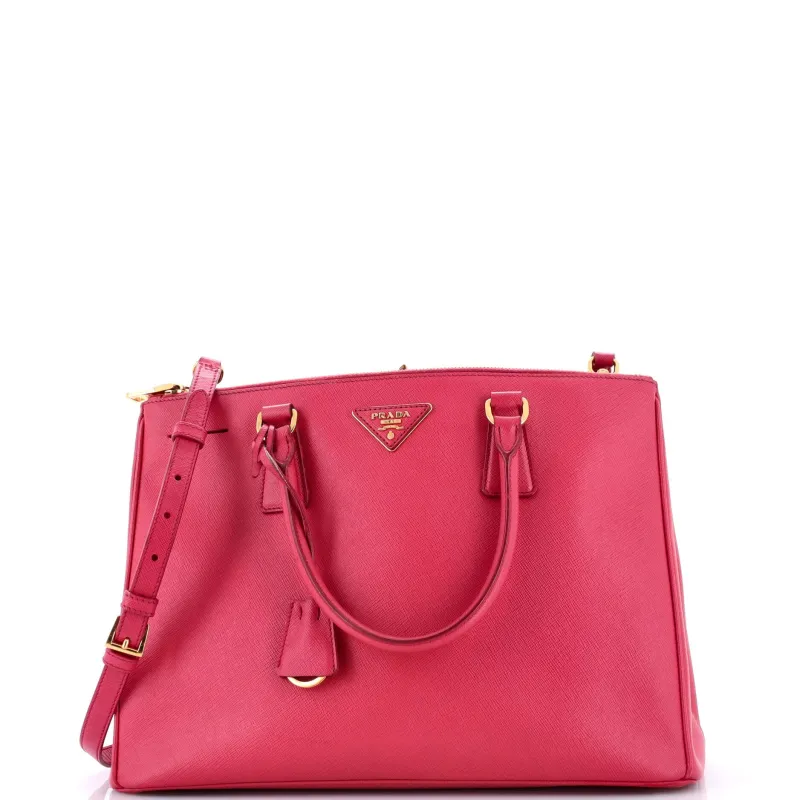 Double Zip Lux Tote Saffiano Leather Medium made by Prada