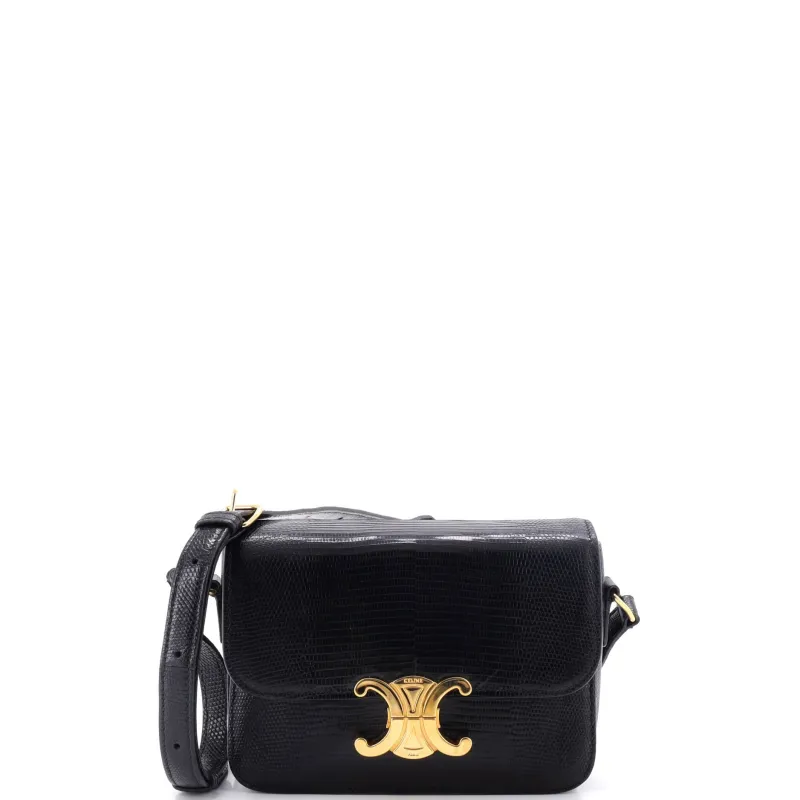 Triomphe Shoulder Bag Lizard Teen made by Celine
