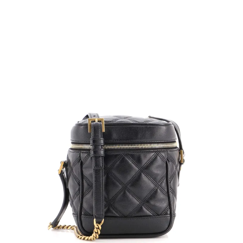 80's Vanity Bag Quilted Leather made by Yves Saint Laurent