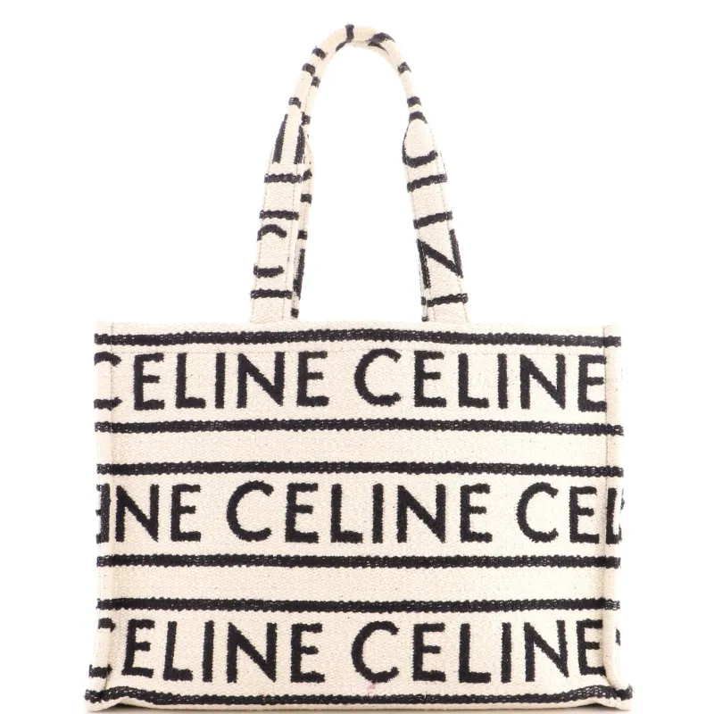 Cabas Thais Tote Logo All Over Textile Large made by Celine