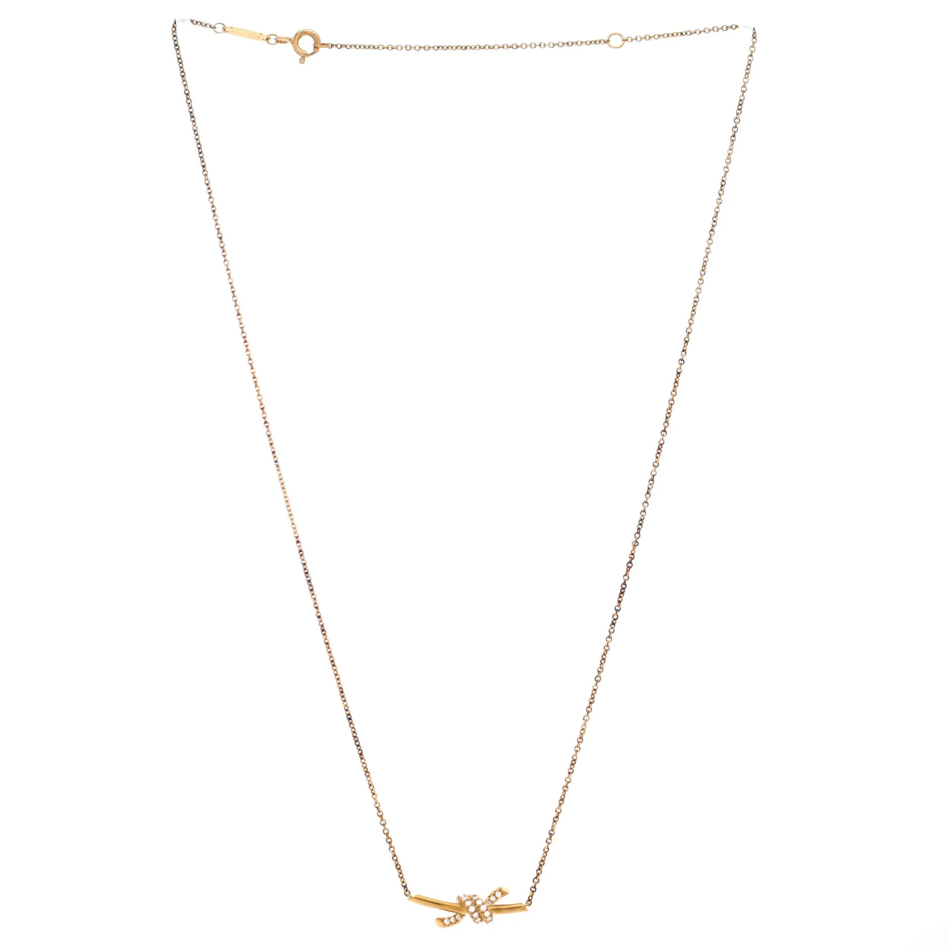 Knot Pendant Necklace 18K Yellow Gold with Diamonds Small sold by Zulily product image thumbnail 3