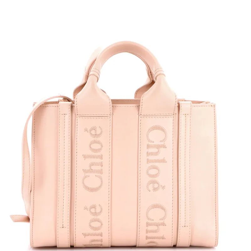 Woody Convertible Tote Leather Small made by Chloe