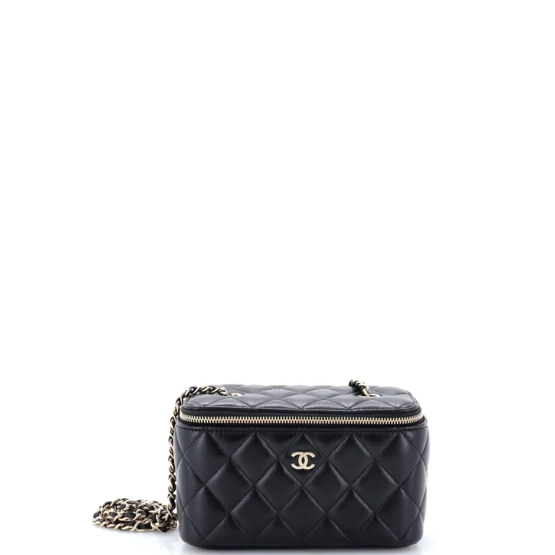 Classic Vanity Case with Chain Quilted Lambskin Small made by Chanel