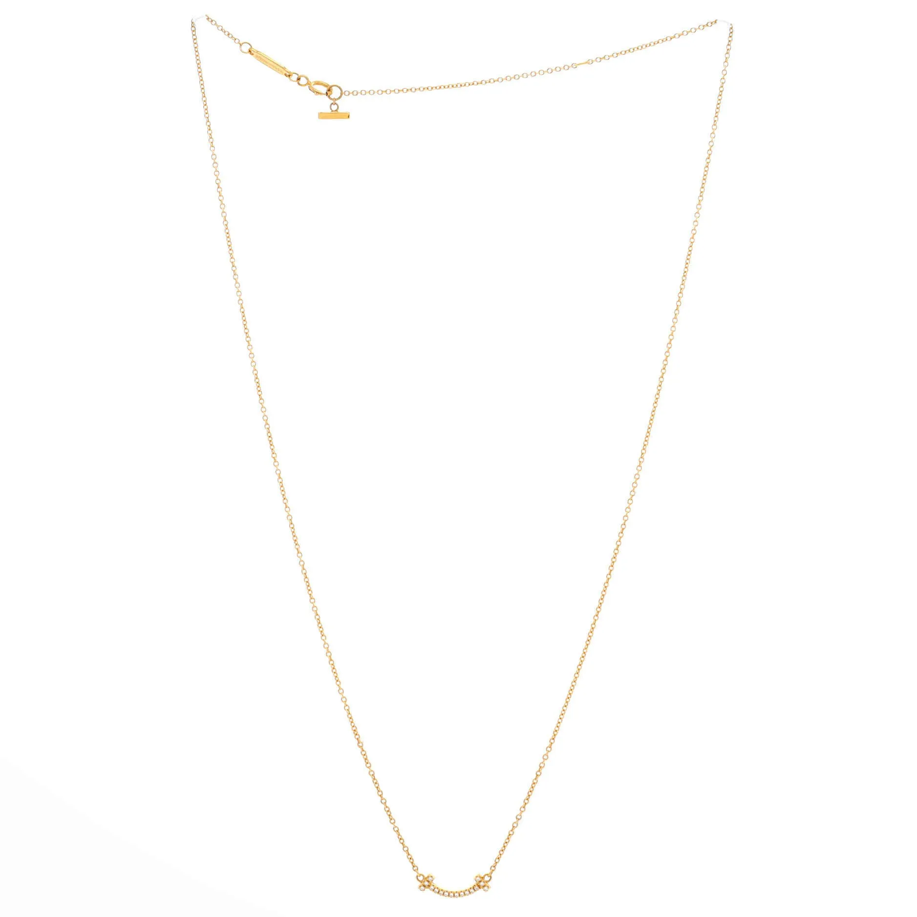T Smile Pendant Necklace 18K Yellow Gold with Diamonds Mini sold by Zulily product image thumbnail 3