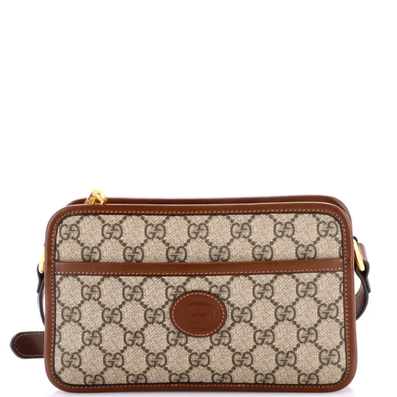 Interlocking G Patch Camera Bag GG Coated Canvas Mini made by Gucci