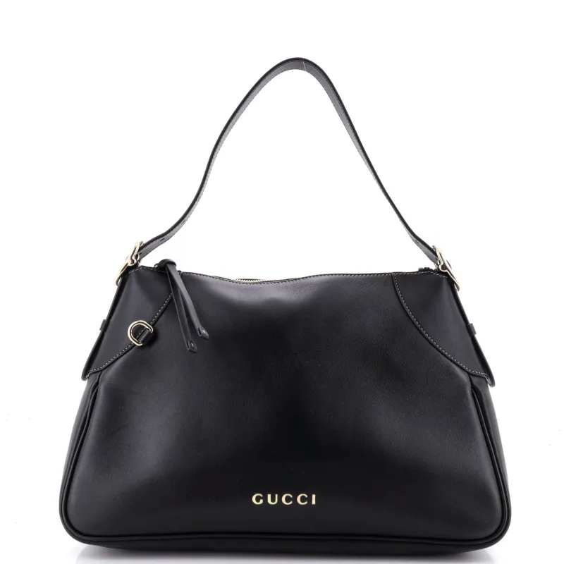 Emblem Shoulder Bag Leather Medium made by Gucci