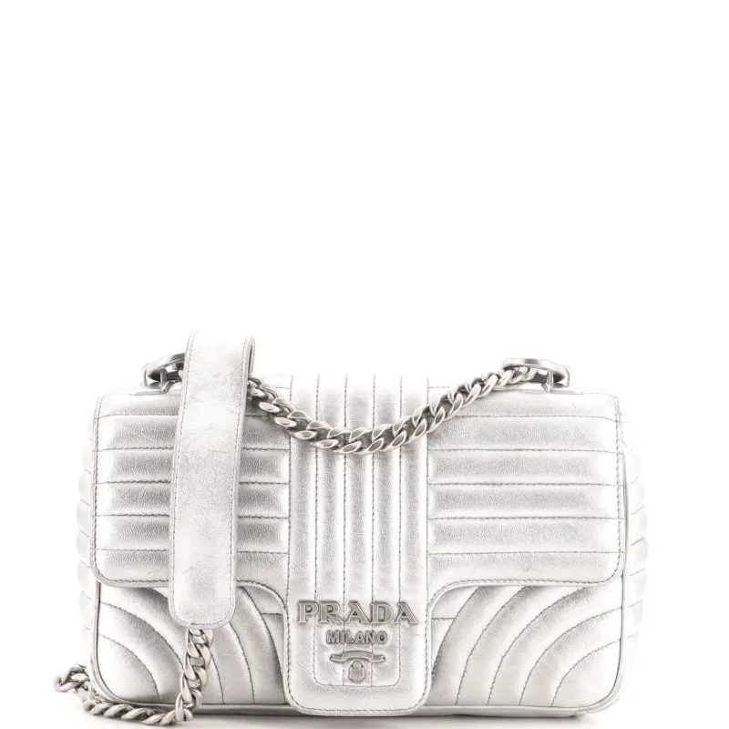 Chain Flap Shoulder Bag Diagramme Quilted Leather Medium made by Prada