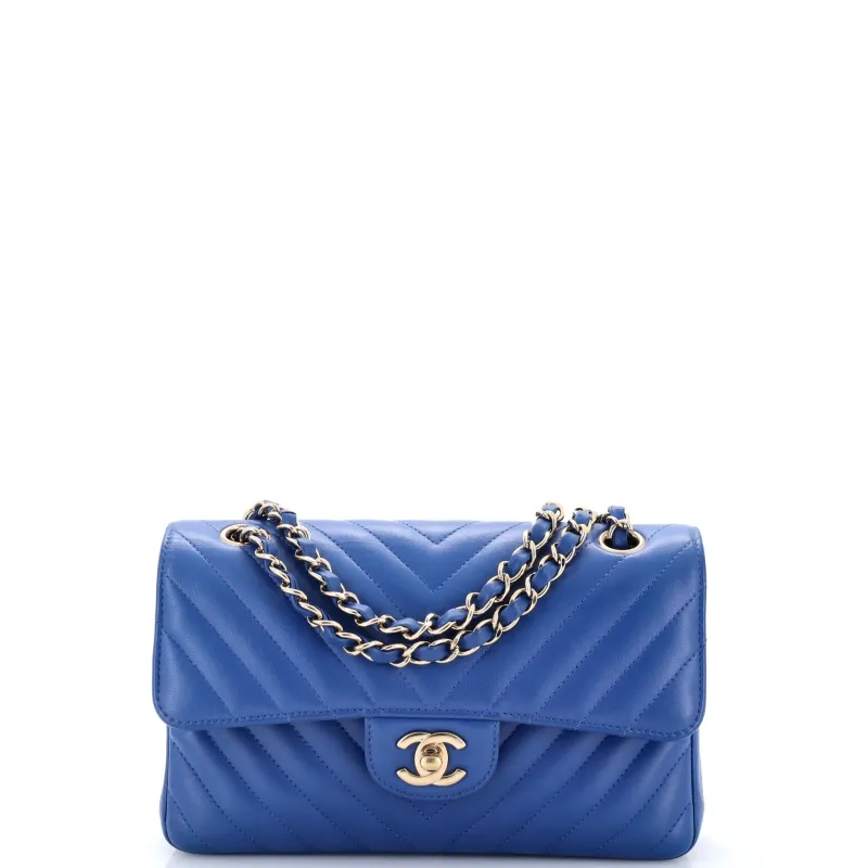 Classic Double Flap Bag Chevron Lambskin Small made by Chanel